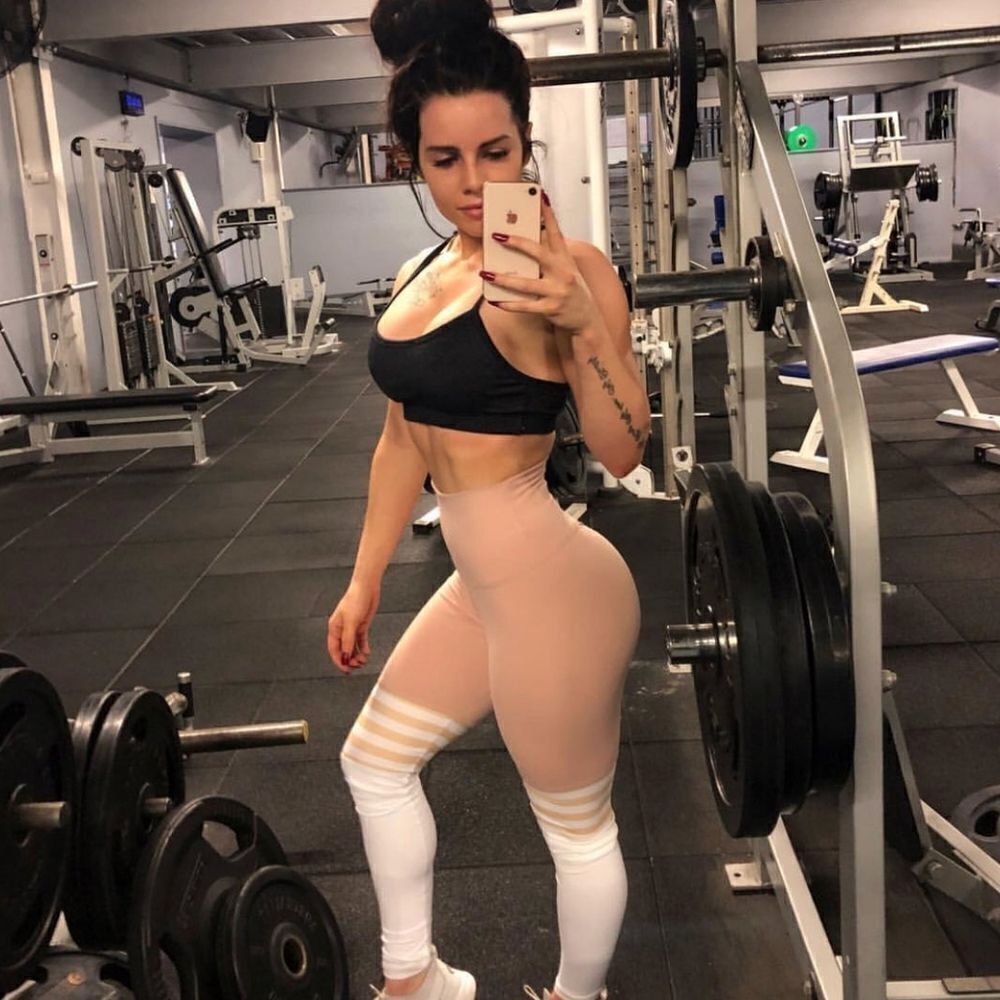 ABS2B Fitness Apparel | Marilyn Munroe Waistband | Nude & White Knee High Stripe